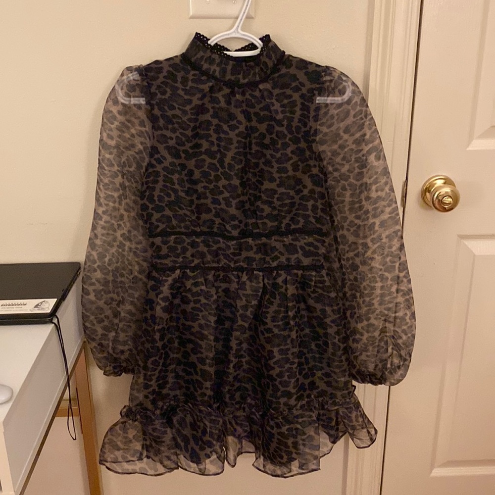 Cheetah print long sleeve dress
